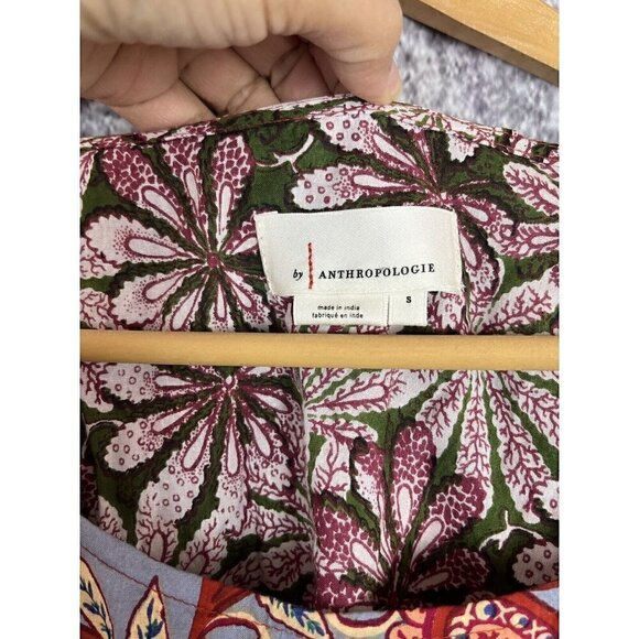 Anthropologie Sonrisa Paisley Floral Tassled Boho Peasant Viscose Blouse Size S - Picture 8 of 16